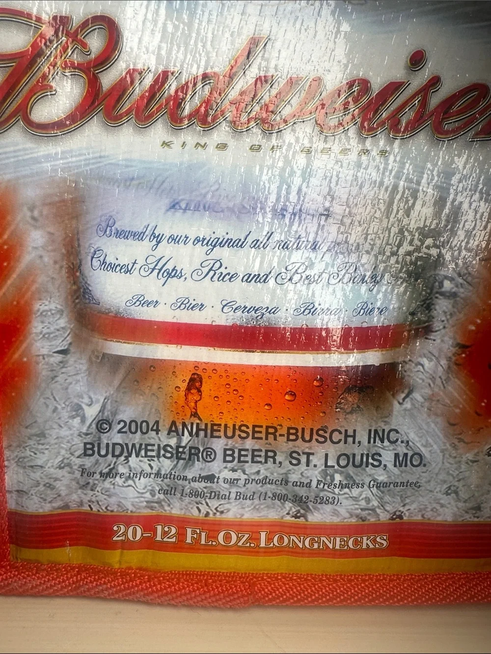Budweiser Redskins Red, White and Gold Insulated Bottle Carrier cooler